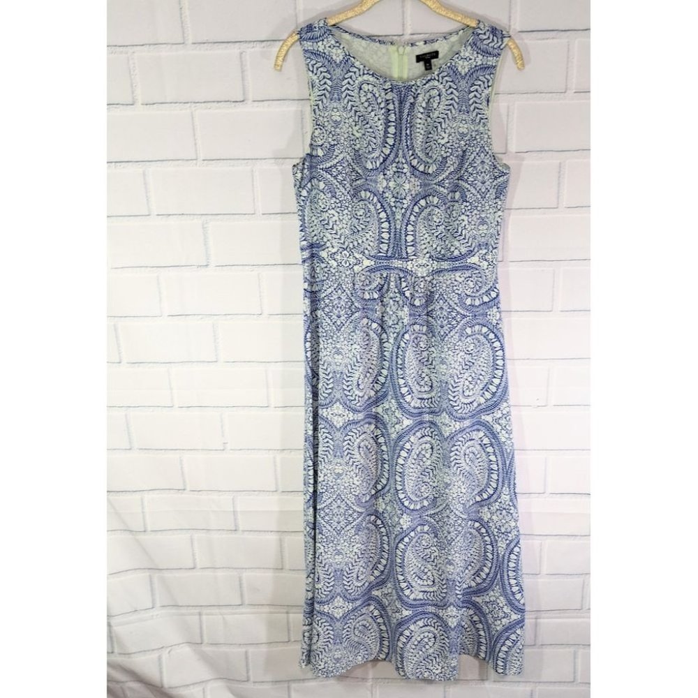 Talbots Blue and White Paisley Maxi Dress